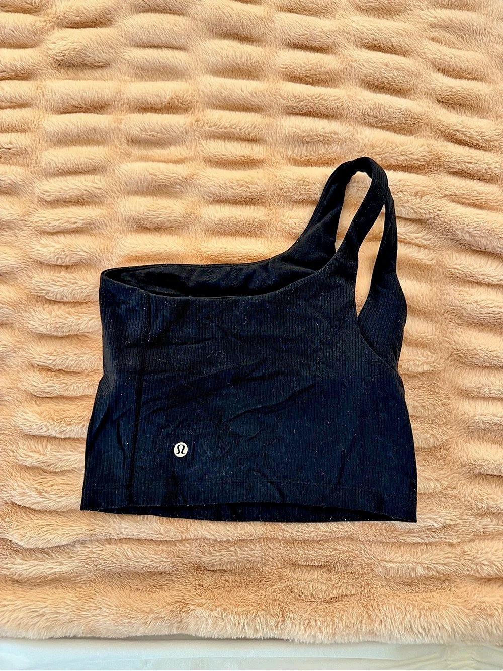 lululemon Ribbed Align Asymmetrical Yoga Tank Top Black Crop Top